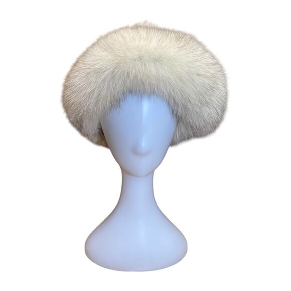 1960s Silver Fox Fur Hat – Mr. Michael Exclusive Pillbox w/ Pom Detail main image 4